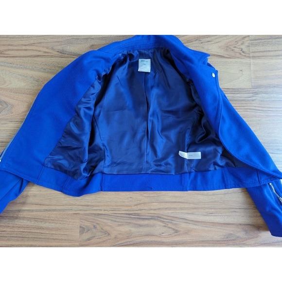 GAP Blogger Favorite Royal Purple Wool Moto Jacket Ultra Violet Purple XS - Picture 8 of 13
